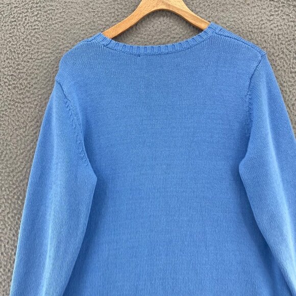 Coldwater Creek Sweater Womens Large Blue Cable Knit Stretch Pullover Everyday - Picture 4 of 10